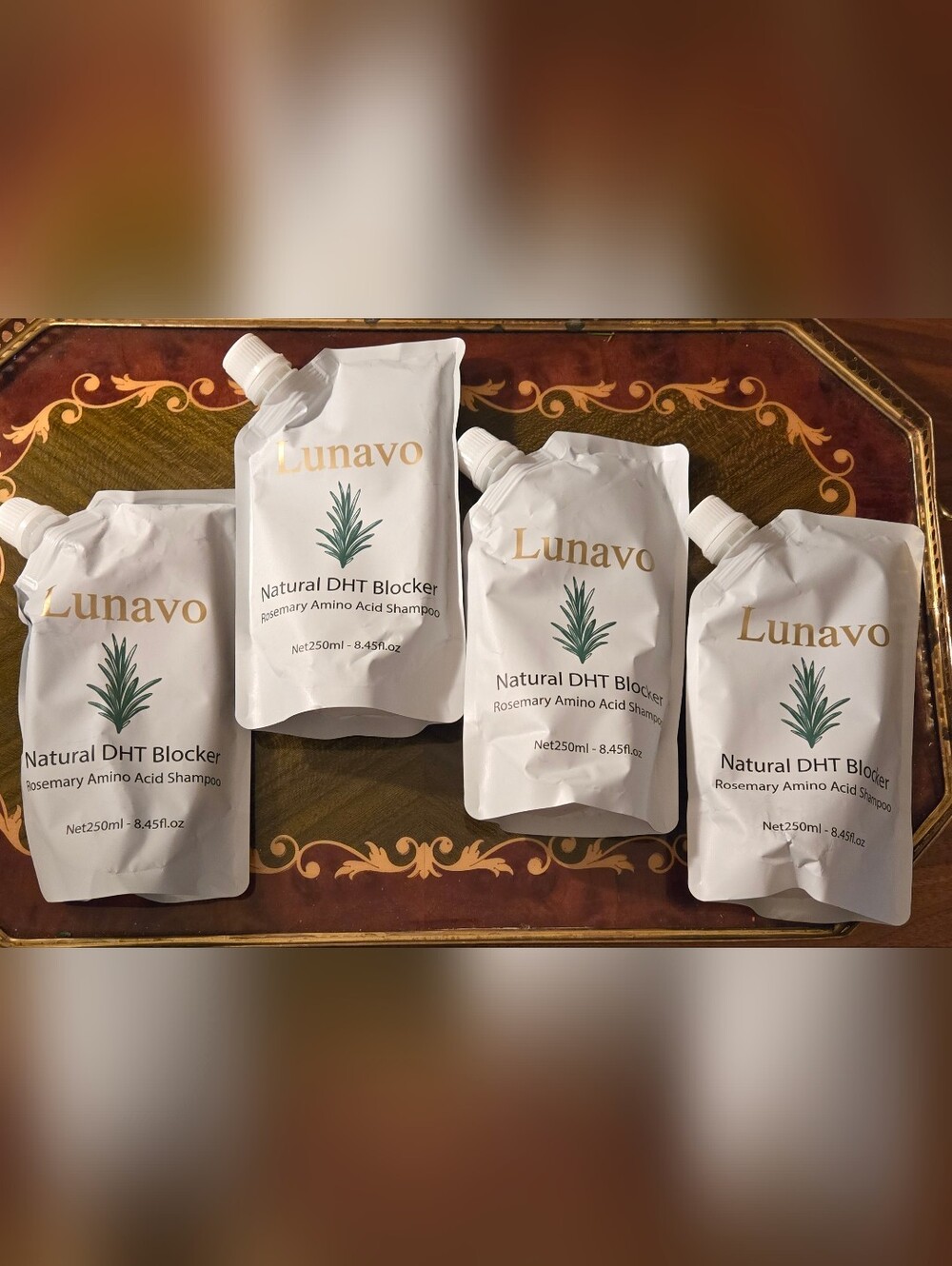 4 - LUNAVO - ROSEMARY SHAMPOO- DHT BLOCKER - for HAIR GROWTH - 8.45 oz - NEW